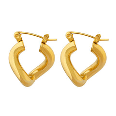 18K Gold-Plated Sculptural Twisted Hoop Earrings
