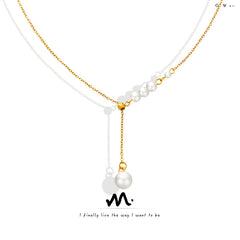 Pearl-Look Lariat Necklace