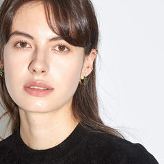 Nadine Emerald-Tone Pavé Stud Earrings