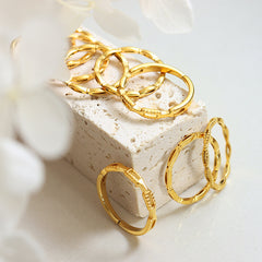 18K Gold-Plated Openwork Stacking Rings