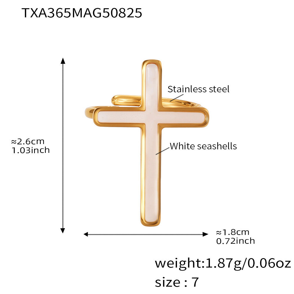 Shell Inlay Cross Pendant, Earrings or Ring