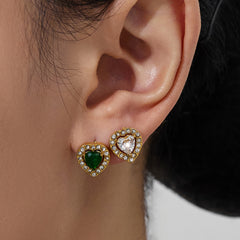Cubic Zirconia or Green Glass Pendant Jewelry