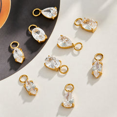 18K Gold-Plated Cubic Zirconia Pendant or Hoop Earrings