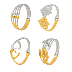 18K Gold-Plated Two-Tone Openwork Cuff Bracelets
