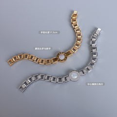 Roman Numeral Shell Accent Bracelet