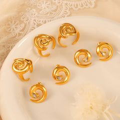 Spiral Accent Ring and Earrings