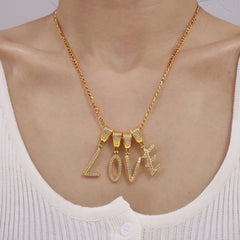 Cubic Zirconia Script Initial Pendant Necklace