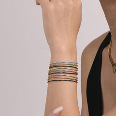 18K Gold-Plated Colored Cubic Zirconia Tennis Bracelet