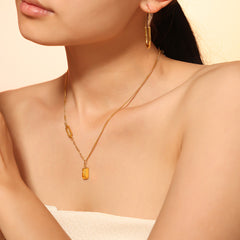 18K Gold-Plated Geometric Pendant Necklace Designs