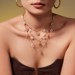 18K Gold-Plated Daisy Charm Necklace or Bracelet