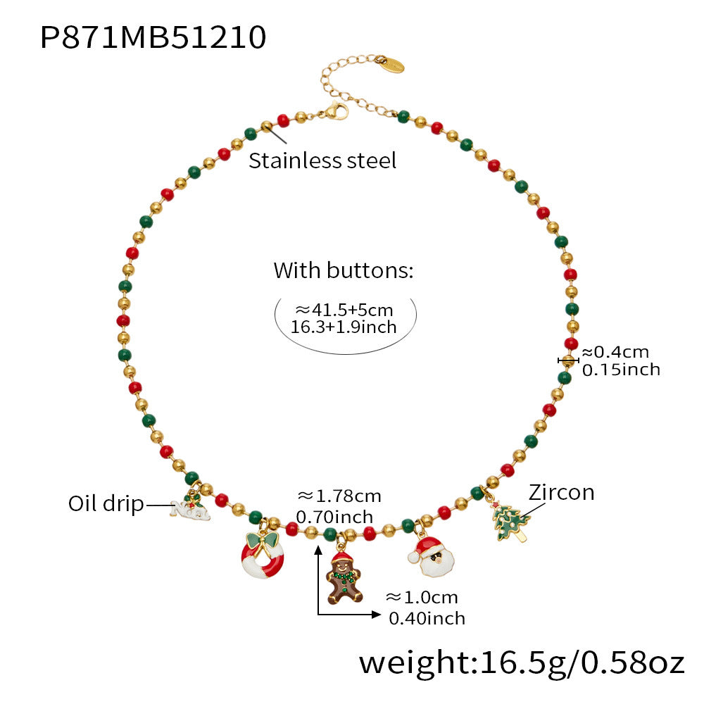 Christmas Bead Charm Necklace