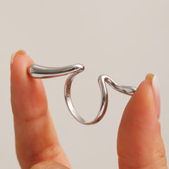 Sculptural Wave Open Ring