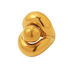 Sculptural Double-Layer Ball Ring