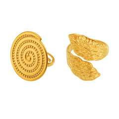 Textured Leaf or Spiral Stainless Steel Ring