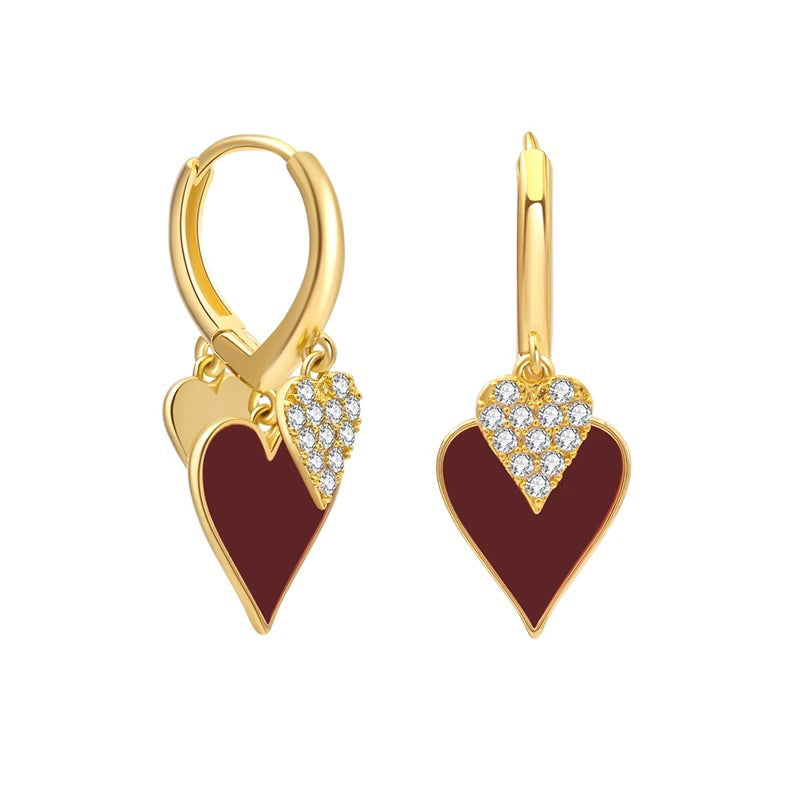 Nicolette Pavé Heart Stud Earrings No. 554875