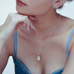Mother-of-Pearl Starburst Faux Pearl Necklace