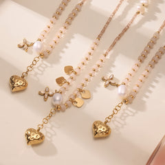 Freshwater Pearl Heart Charm Necklace