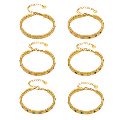 Colored Cubic Zirconia Link Bracelet