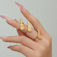 18K Gold-Plated Guitar Open Ring