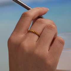 Textured Gear Edge Stainless Steel Band Ring