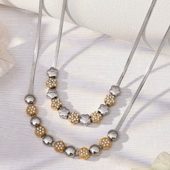 Two-Tone Star or Round Stone-Accent Necklace or Bracelet
