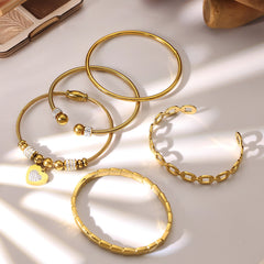 Gold-Tone Slim Cuff and Bangle Designs