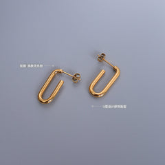 Minimal U-Shaped Stainless Steel Stud Earrings