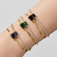 Cubic Zirconia Layered Chain Bracelet