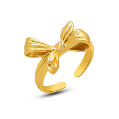 18K Gold-Plated Bow Open Ring