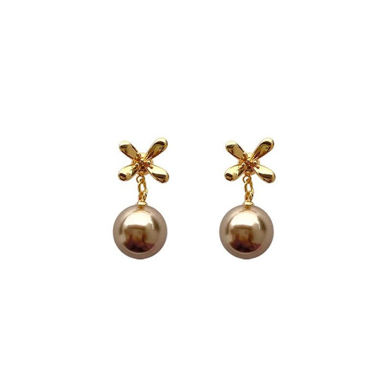 Camille Vintage-Inspired Pearl Floral Stud Earrings