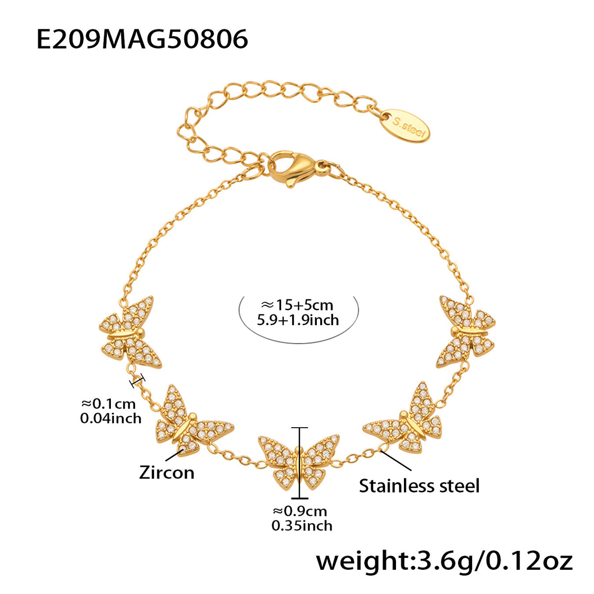 Butterfly & Infinity Charm Chain Bracelets