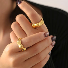 Sculptural Bamboo Band Ring