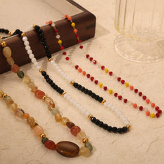 Natural Agate Bead Necklace Designs