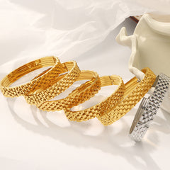 Textured Linked Bangle Bracelet