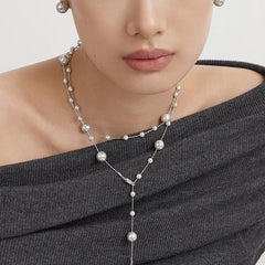Camille Vintage-Inspired Pearl Stardust Layered Necklace