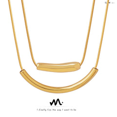Minimal Curved Bar Pendant Necklace
