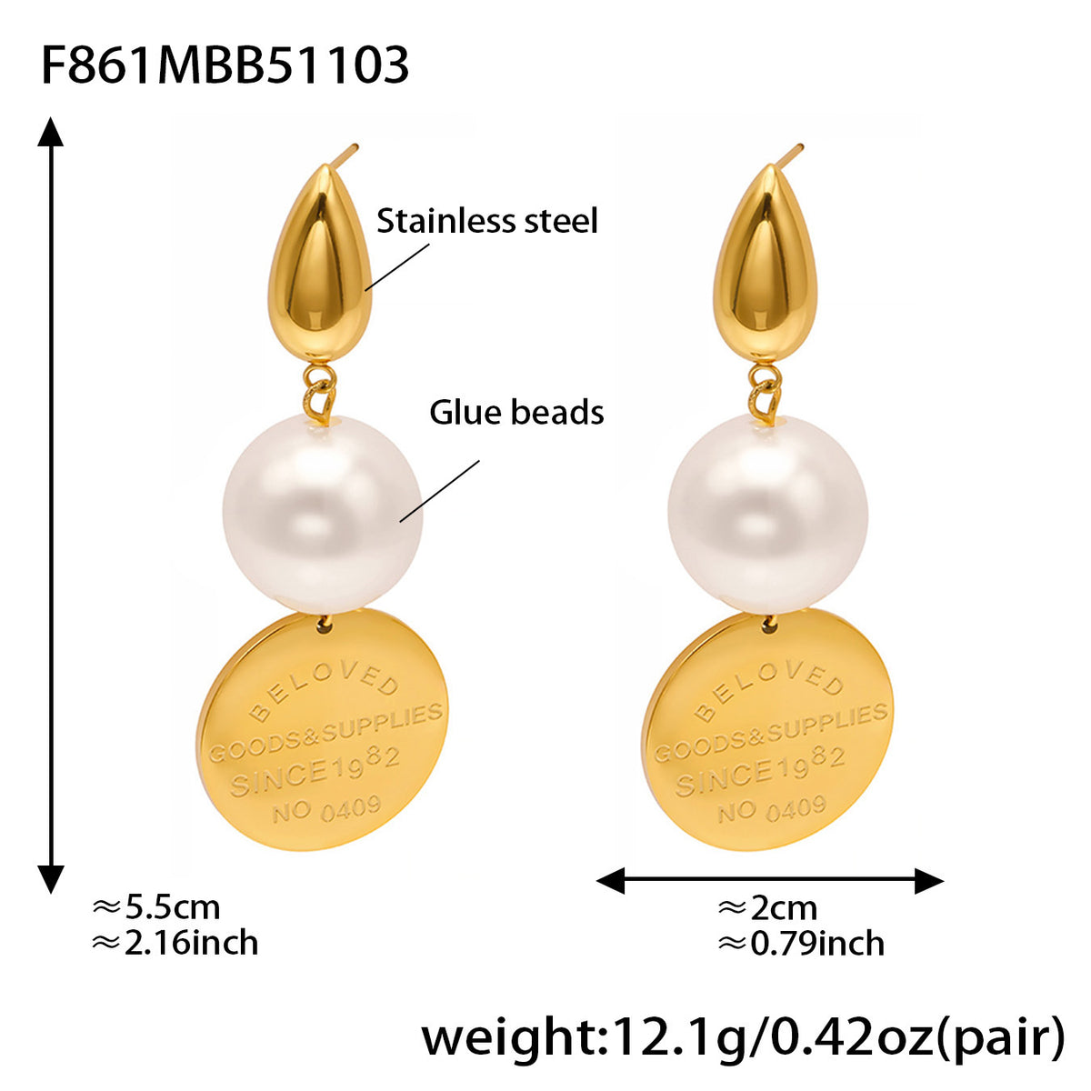 Geometric Disc and Bead Drop Earring Designs