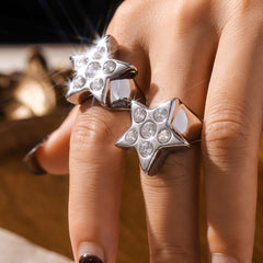 Cubic Zirconia Star Open Ring