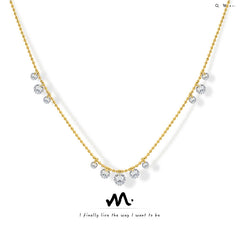 Gold-Tone Round Sparkle Accent Necklace
