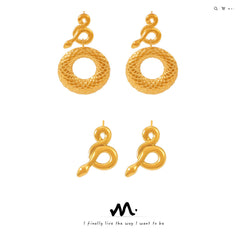 18K Gold-Plated Snake Drop Earrings