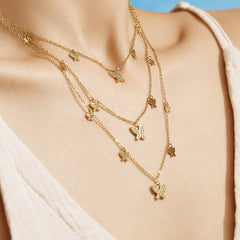 Gold-Tone Heart, Flower & Butterfly Pendant Necklaces