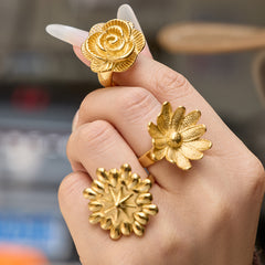 Sculptural Flower Statement Ring