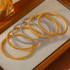 Gold-Tone Textured Bead Bangle Designs