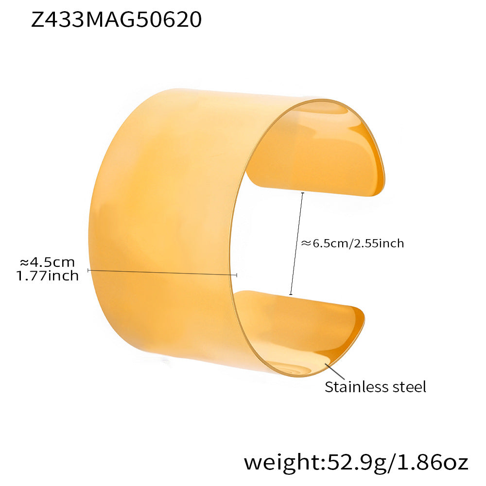 Gold-Tone Wide Polished Cuff Bracelet