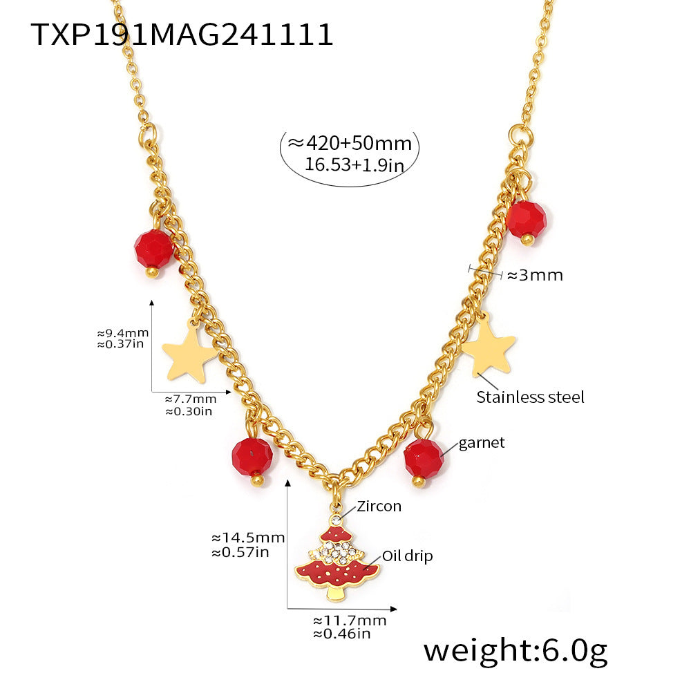Garnet Christmas Tree Necklace, Bracelet or Earrings