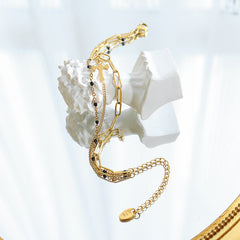 Triple-Layer Cross Chain Bracelet