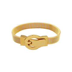 Buckle Detail Magnetic Mesh Bracelet