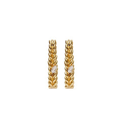 Nicolette Vintage-Inspired Pavé Leaf Stud Earrings