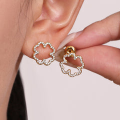 Cubic Zirconia Clover Necklace, Bracelet or Stud Earrings