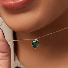 Daphne Malachite Heart Pendant Necklace